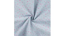 Cotton Poplin Print - Little Hearts, Baby Blue