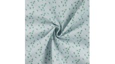 Cotton Poplin Print - Little Flowers, Baby Blue