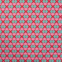 Cotton Poplin Print - Retro, Fuchsia