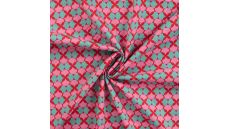 Cotton Poplin Print - Retro, Fuchsia