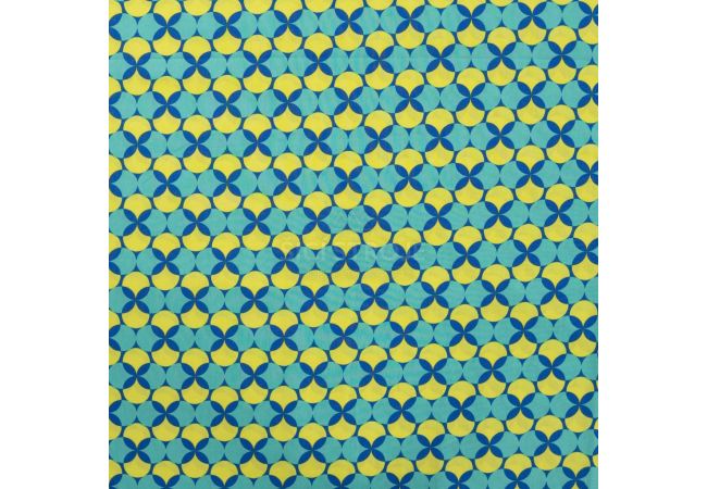 Cotton Poplin Print - Retro, Emerald