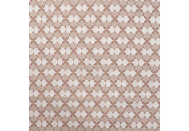 Cotton Poplin Print - Retro, Sand