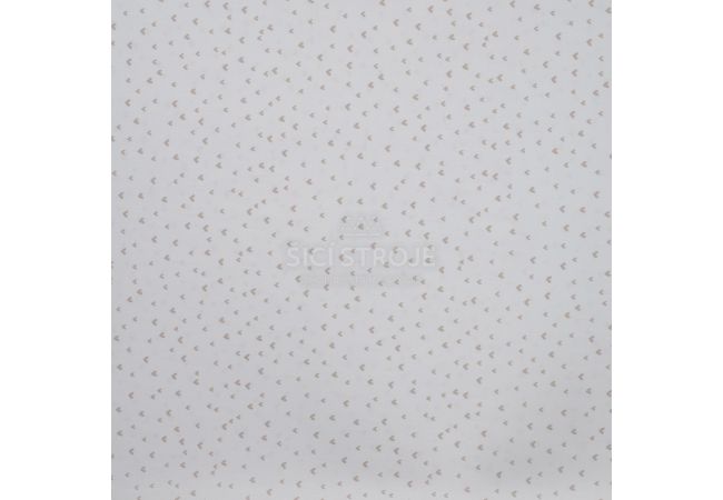 Cotton Poplin Print - Mini Heart, Ecru