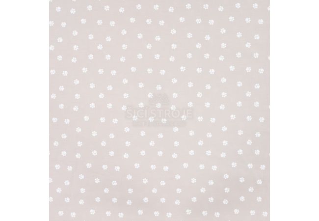 Cotton Poplin Print - Mini Paws, Sand