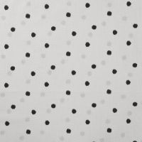 Cotton Poplin Print - Dots, Black Off White