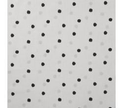 Cotton Poplin Print - Dots, Black Off White