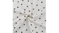 Cotton Poplin Print - Dots, Black Off White