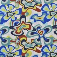 Cotton Poplin Print - Blurry, Denim