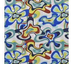 Cotton Poplin Print - Blurry, Denim