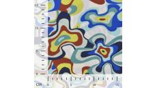 Cotton Poplin Print - Blurry, Denim
