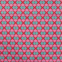 Cotton Poplin Print&Coated - Retro, Fuchsia