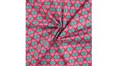 Cotton Poplin Print&Coated - Retro, Fuchsia