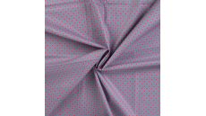 Cotton Poplin Print&Coated - Retro Flowers, Fuchsia