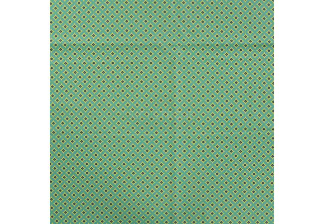 Cotton Poplin Print&Coated - Retro Flowers, Emerald