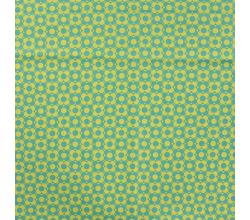 Cotton Poplin Print&Coated - Retro Abstract Flowers, Emerald