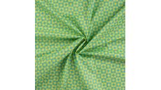 Cotton Poplin Print&Coated - Retro Abstract Flowers, Emerald