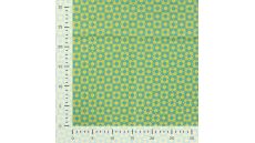 Cotton Poplin Print&Coated - Retro Abstract Flowers, Emerald
