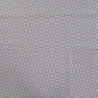 Cotton Poplin Print&Coated - Retro Abstract Flowers, Violet
