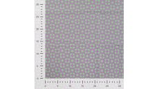 Cotton Poplin Print&Coated - Retro Abstract Flowers, Violet