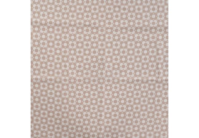 Cotton Poplin Print&Coated - Retro Abstract Flowers, Sand