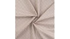 Cotton Poplin Print&Coated - Retro Abstract Flowers, Sand