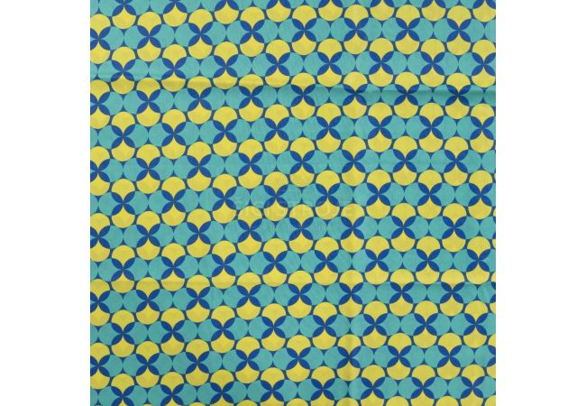 Cotton Poplin Print&Coated - Ethnic, Emerald