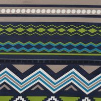 French Terry Print - Ikat Stripe, Denim