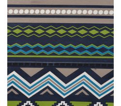 French Terry Print - Ikat Stripe, Denim