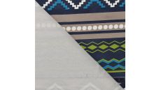 French Terry Print - Ikat Stripe, Denim