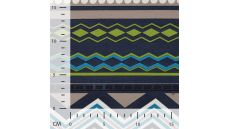 French Terry Print - Ikat Stripe, Denim