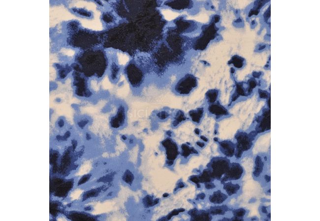 French Terry Print - Tie Dye, Denim