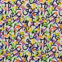 French Terry Print - Rainbow Alphabet