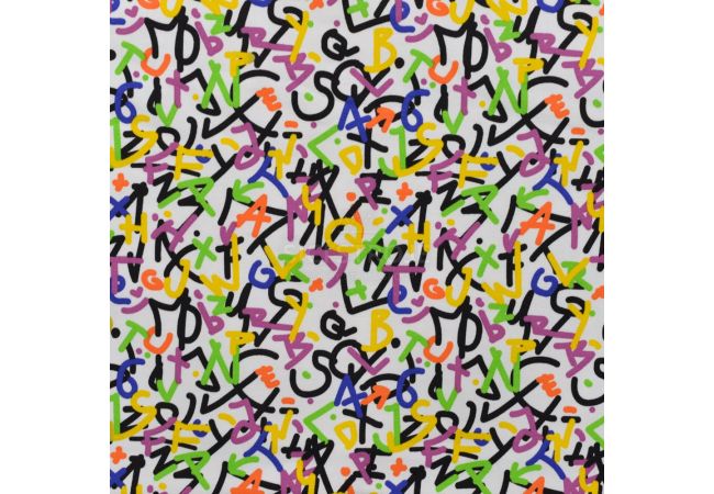 French Terry Print - Rainbow Alphabet