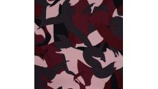 French Terry Brushed Print - Swipes, Mauve Dark Red