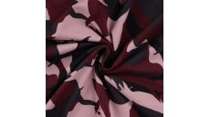 French Terry Brushed Print - Swipes, Mauve Dark Red