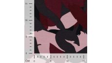 French Terry Brushed Print - Swipes, Mauve Dark Red