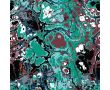French Terry Brushed Print - Oil Print, Fungus Green