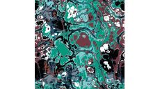 French Terry Brushed Print - Oil Print, Fungus Green