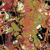 French Terry Brushed Print - Oil Print, Brown