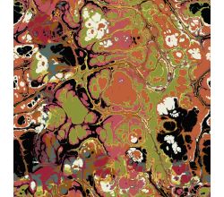 French Terry Brushed Print - Oil Print, Brown