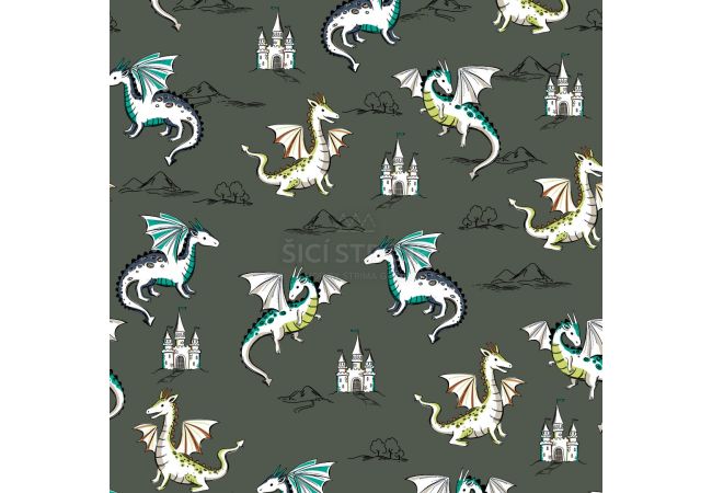 French Terry Print - Army