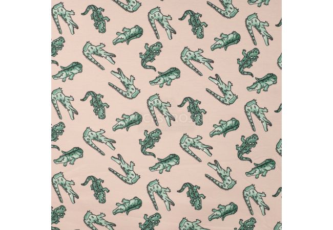 French Terry Print - Croc, Sand