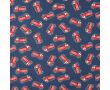French Terry Print - Fire Trucks, Denim