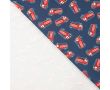 French Terry Print - Fire Trucks, Denim