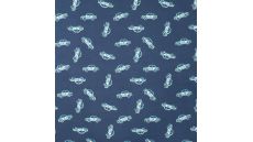 French Terry Print - Police Cars, Denim