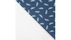 French Terry Print - Police Cars, Denim