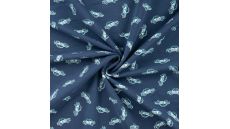 French Terry Print - Police Cars, Denim