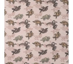 French Terry Print - Robot Dinos, Sand