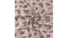 French Terry Print - Robot Dinos, Sand