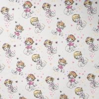 French Terry Print - Princess, Ecru